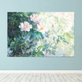 *~* Blush Beach Rose TV2 Stretched Canvas Print Leinwanddruck (Insitu (Holzboden))