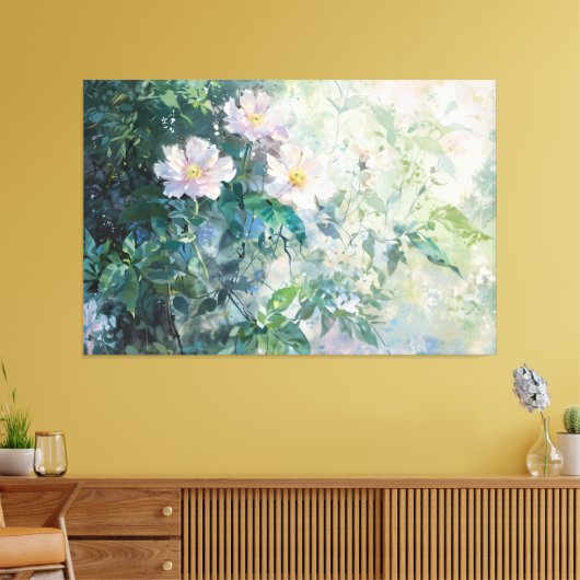 *~* Blush Beach Rose TV2 Stretched Canvas Print Leinwanddruck (Insitu (Wohnzimmer))