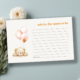 Blush Bear Ballon Ratschlag für Mama Baby Dusche