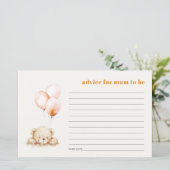 Blush Bear Ballon Ratschlag für Mama Baby Dusche (Stehend Vorderseite)