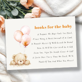 Blush Bearly Wait Balloon Bücher für Babydusche Begleitkarte
