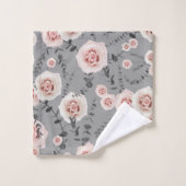 Blush Beauty Rose Eucalyptus Pattern #2 #floral Badhandtuch Set (Waschlappen)
