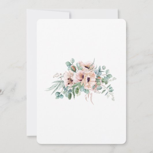 Blush Beige Boho Poppies and Greenerity Wedding Einladung (Rückseite)