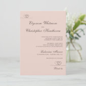 Blush Beige Elegant Chic Calligraphy Wedding Einladung (Stehend Vorderseite)