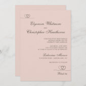 Blush Beige Elegant Chic Calligraphy Wedding Einladung (Vorne/Hinten)