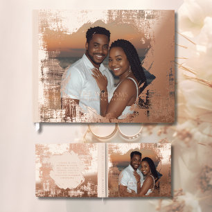 Blush Beige Foil Guestbook Beach Einzigartiges Gäs Gästebuch