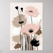 Blush & Beige Mohnblumen Kunst, Dichtung und Musik Poster (Vorne)