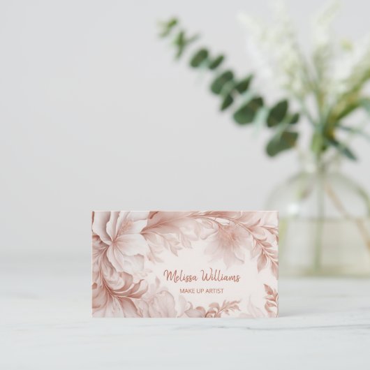 Blush Beige | QR Code Business Card Visitenkarte (Stehend Vorderseite)