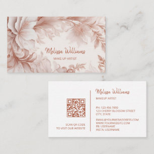 Blush Beige   QR Code Business Card Visitenkarte