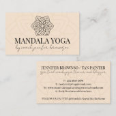 Blush Beige Spiritueller Yoga Mandala Visitenkarte (Vorne/Hinten)