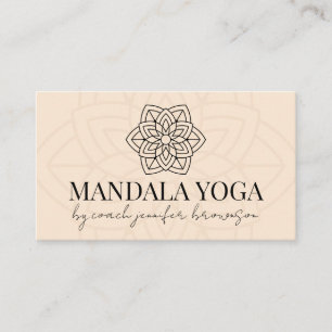 Blush Beige Spiritueller Yoga Mandala Visitenkarte