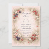 Blush Berry Botanical Brautparty Einladung (Vorderseite)