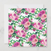 Blush Berry Floral Engagement Party Magenta Einladung (Rückseite)