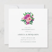 Blush Berry Floral Engagement Party Magenta Einladung (Vorderseite)