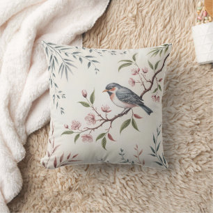 Blush Bird auf dem Sprungkissen Kissen