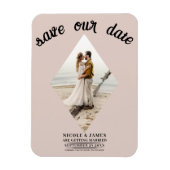 Blush Bisque Diamond Foto Hochzeit speichern Sie d Magnet (Vertikal)