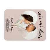 Blush Bisque Heart Foto Hochzeit Speichern Sie das Magnet (Horizontal)