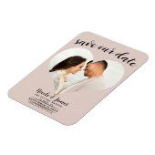 Blush Bisque Heart Foto Hochzeit Speichern Sie das Magnet (Linke Seite)