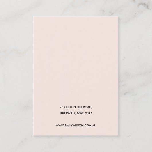 BLUSH BLACK BURGUNDY PROTEA FLORAL EARRING ANZEIGE VISITENKARTE (Rückseite)