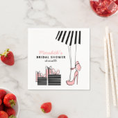 Blush Black Chic Brautparty Serviette (Beispiel)