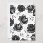 Blush Black Classy Bloral Rose Dress Brautparty Einladung (Rückseite)