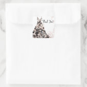 Blush Black Classy Bloral Rose Dress Brautparty Quadratischer Aufkleber (Tasche)