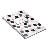 Blush & Black Confetti Dots Muster Personalisiert Notizblock (Rechte Seite)