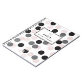 Blush & Black Confetti Dots Muster Personalisiert Notizblock (Linke Seite)