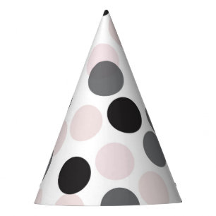 Blush & Black Festive Polka Dots Confetti Partyhütchen
