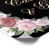 Blush Black Floral Wedding Cards and Gifts Sign Poster (Ecke)