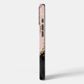 Blush Black Glitzer Agate Monogram Case-Mate iPhone Hülle (Rückseite / Links)