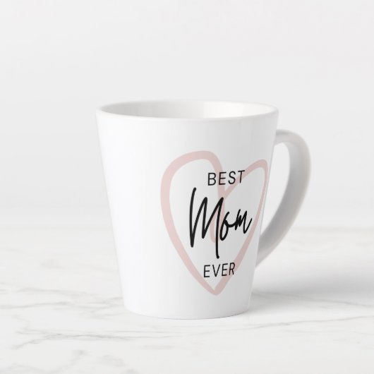 Blush Black Handwriting Modern Simple Heart Milchtasse (Rechte Ecke)