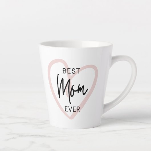 Blush Black Handwriting Modern Simple Heart Milchtasse (Rechts)