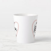 Blush Black Handwriting Modern Simple Heart Milchtasse (Vorderseite)