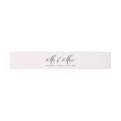Blush & Black Mr. & Mrs. Elegant Script Wedding Einladungsbanderole (Flach)