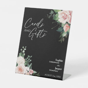 Blush Black Wedding Cards and Gifts Sign Sockelschild