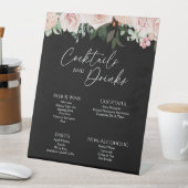 Blush Black Wedding Drinks Bar Sign Sockelschild (In Situ)