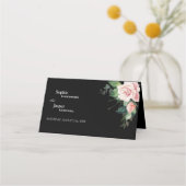 Blush Black Wedding Platzkarte (Rückseite)