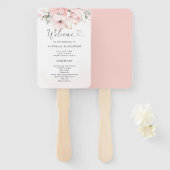 Blush Blom Hochzeitsprogramm Fan Fächer (Vorne und Hinten)