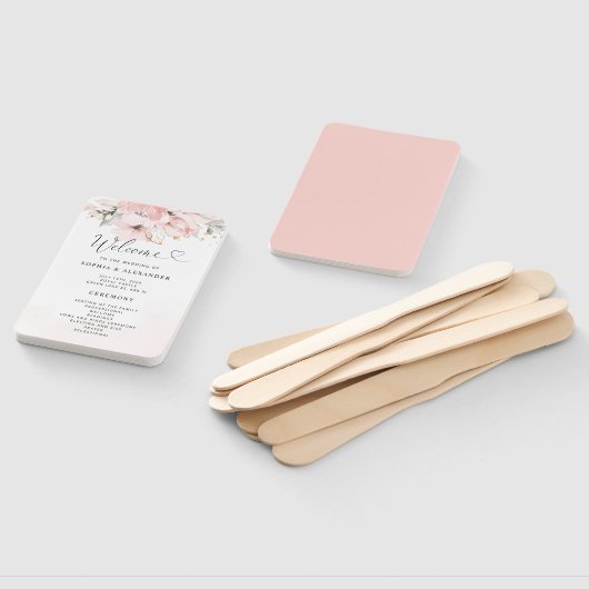 Blush Blom Hochzeitsprogramm Fan Fächer (Non-assembled)