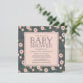 Blush Bloms Baby Dusche Einladung (Stehend Vorderseite)