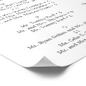 Blush Bloms Hochzeitszeichen Poster (Ecke)