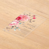 Blush Bloms Taufe Acryleinladungen (Ablage )