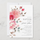 Blush Bloms Taufe Einladung (Vorderseite)