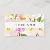 Blush Bloom | Aquarellblume Visitenkarte (Vorderseite)