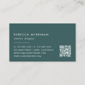 Blush Bloom | Aquarellfarbener QR-Code Visitenkarte (Rückseite)