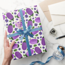 Blush & Bloom Aubergine-Kollektion – Ivory Glow Geschenkpapier
