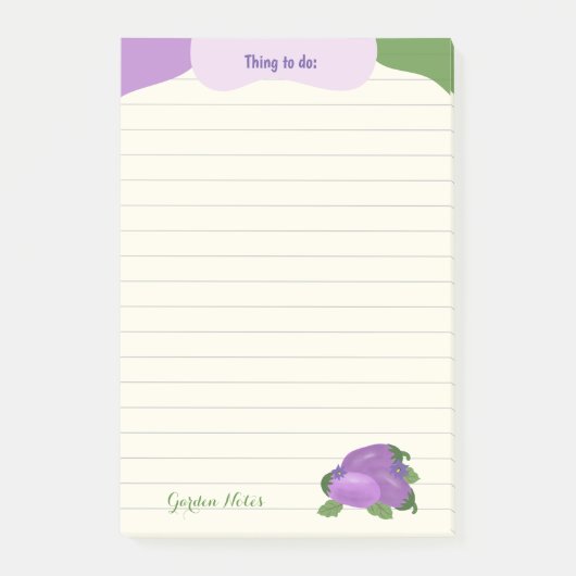 Blush & Bloom Aubergine-Kollektion – Ivory Glow Post-it Klebezettel (Vorderseite)