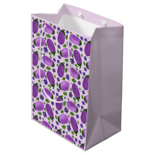 Blush & Bloom Aubergine-Kollektion – Sanftes Lila Mittlere Geschenktüte
