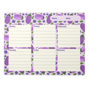 Blush & Bloom Aubergine-Kollektion – Sanftes Lila Notizblock
